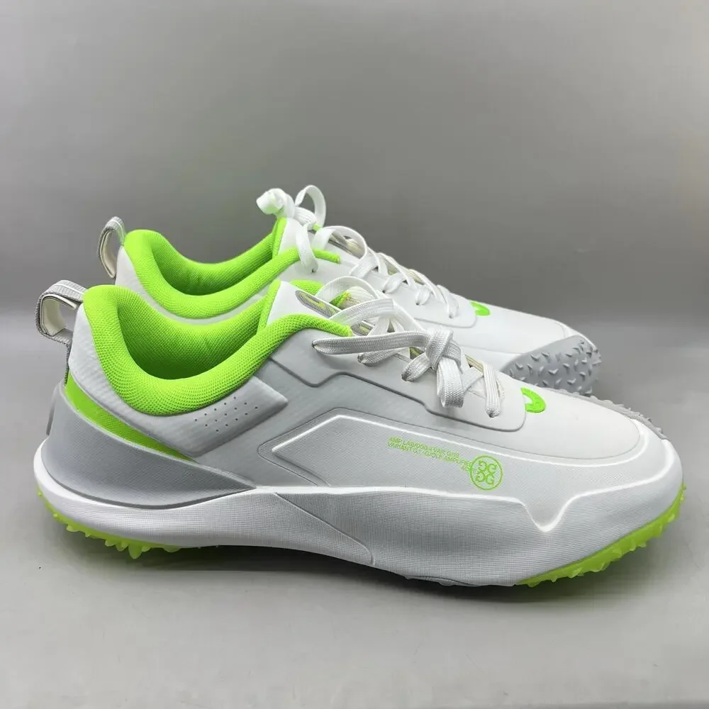 G/FORE G/18 Spikeless Golf Shoes Men Size 15 White Neon Green Comfort Sneakers
